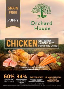 Grain Free Chicken Turkey & Salmon with Sweet Potato Carrots & Peas - Puppy